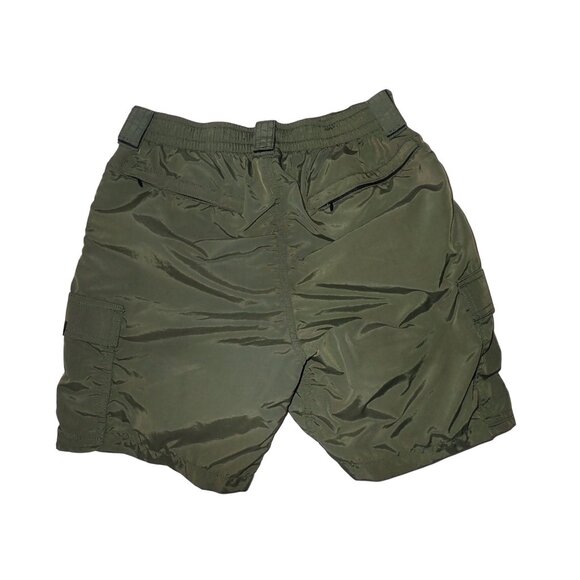 Mocean Tactical Cargo Shorts Green Nylon Elastic Waist Unisex Small W 28” - Picture 4 of 6